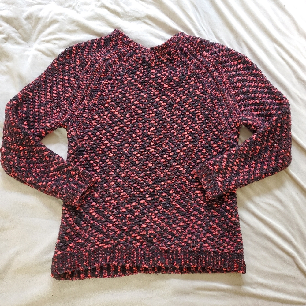 Maje pink & black chunky knit sweater, size small (1), made in Italy